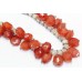 Necklace 925 Sterling Silver beads orange carnelian rose quartz stone P 411
